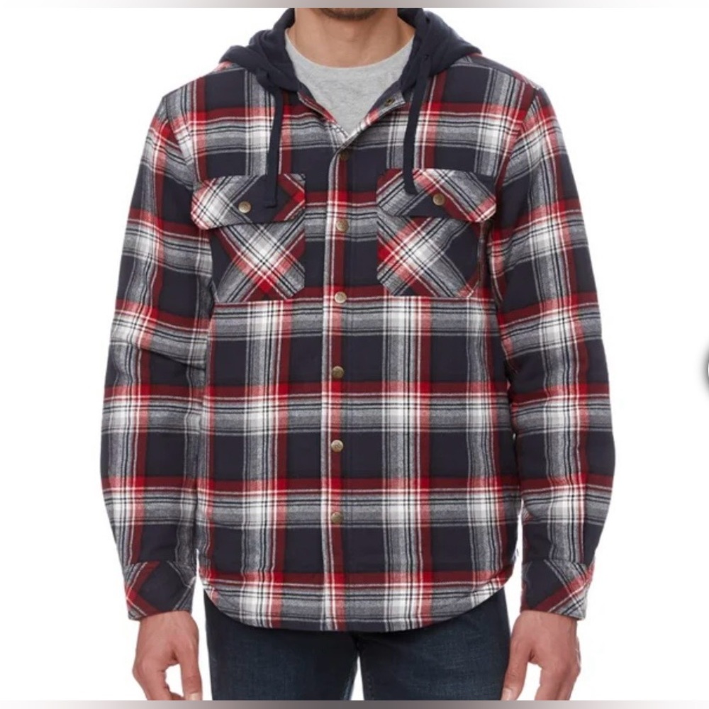 Legendary Outfitters Men’s Plaid Jacket with Hood Size L
